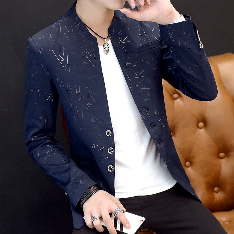 2022 Men Spring Three Button White Handsome Suit Jacket Fashion Men's O-neck Formal Business Outwear Youth Coat Tops Suit