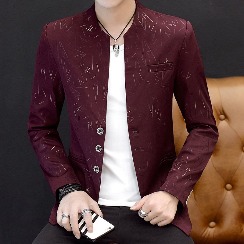 2022 Men Spring Three Button White Handsome Suit Jacket Fashion Men's O-neck Formal Business Outwear Youth Coat Tops Suit