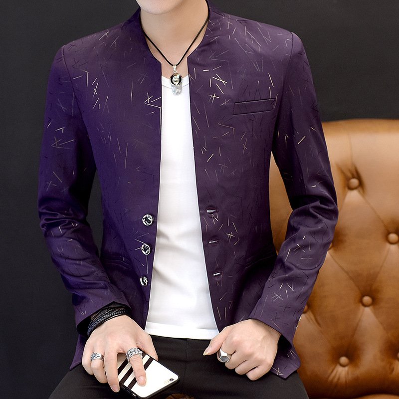 2022 Men Spring Three Button White Handsome Suit Jacket Fashion Men's O-neck Formal Business Outwear Youth Coat Tops Suit