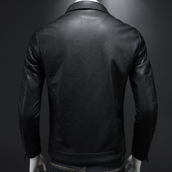 New Autumn Korean Version Fashion Trendy Casual Street Motorcycle Custom Mens Leather Jacket