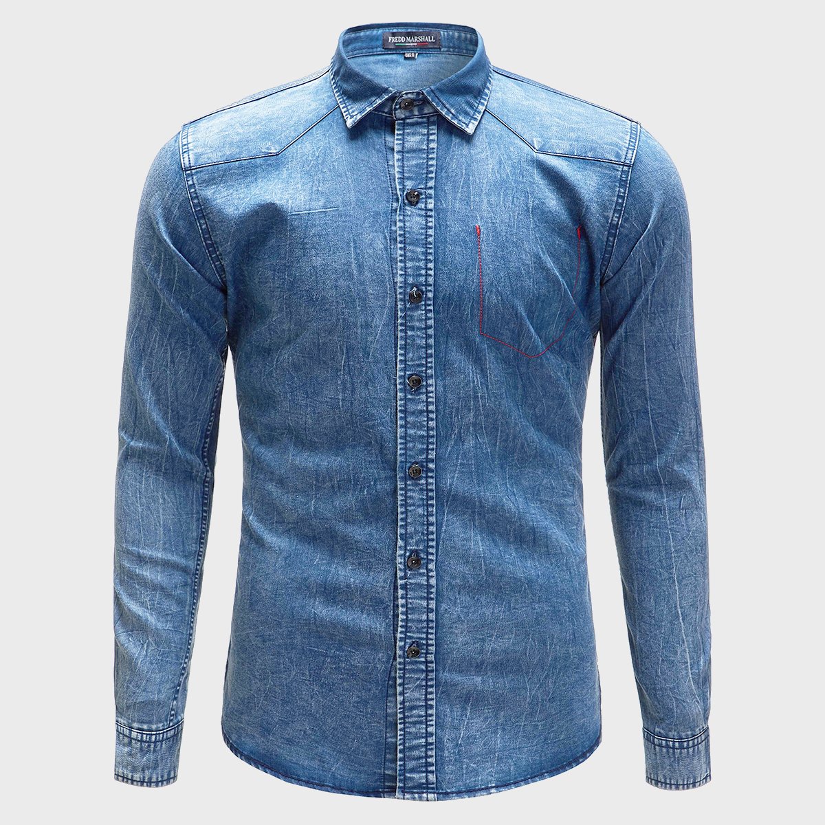 OEM Custom Logo Denim Men Shirts Casual Long Sleeve Jacket Factory Price Mens Jeans Jacket