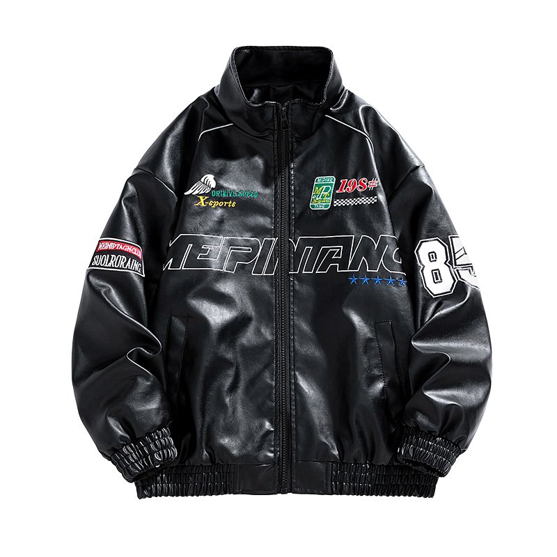 Popular Product Men's Fashion Motorcycle Leather Jacket Casual Bomber PU Leather Jacket For Men Custom Size Jacket