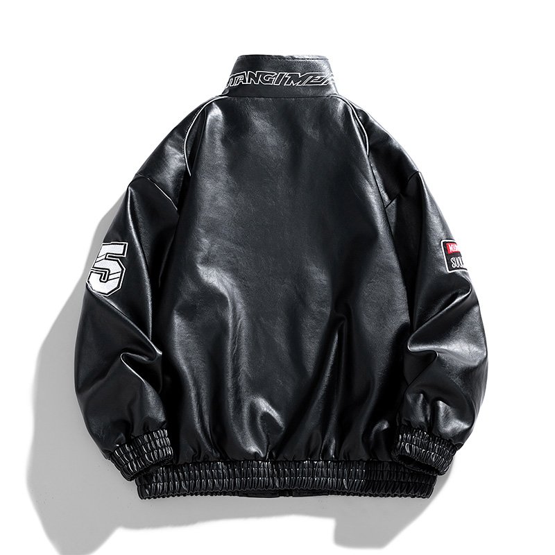 Popular Product Men's Fashion Motorcycle Leather Jacket Casual Bomber PU Leather Jacket For Men Custom Size Jacket