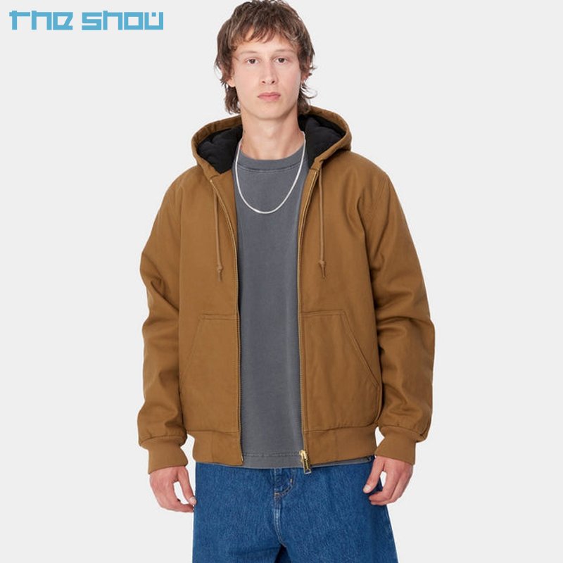 Custom 100% Cotton Duck Canvas Work Jacket With Lined Worker Oversized Heavy Weight Track Jacket Zip Up Hoodies Jacket Men
