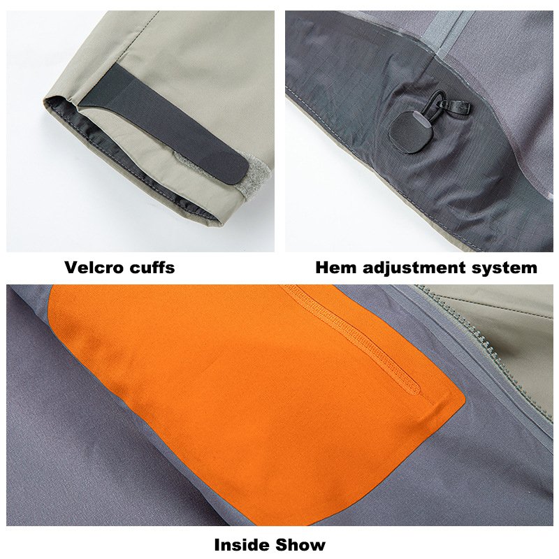 Wholesale Unisex 3L Waterproof All-Weather Hard Shell Jackets High Performance Summer Outdoor Rain Coat with Zipper Closure