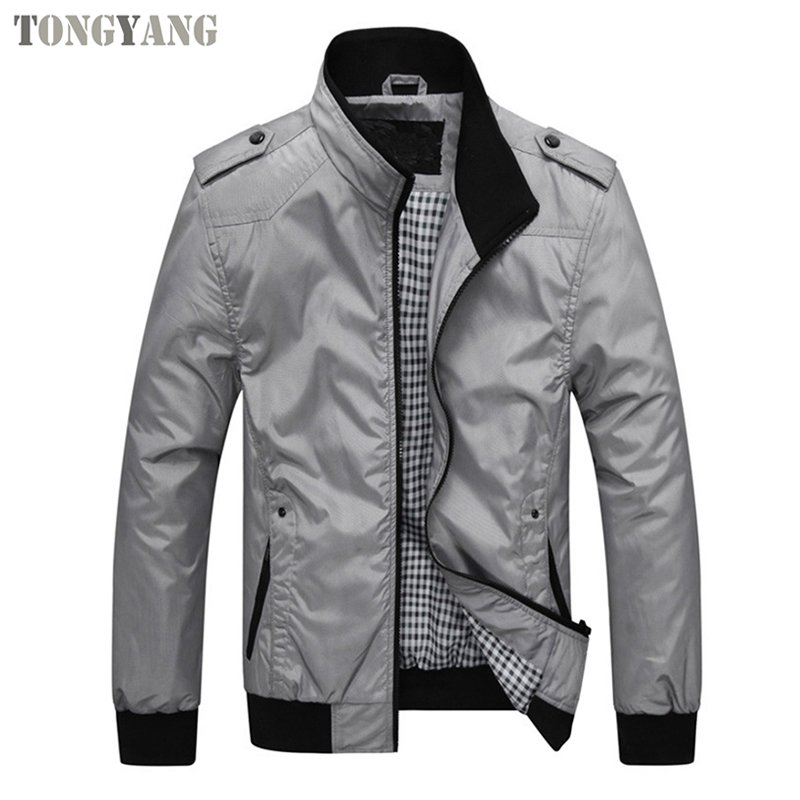 TONGYANG Fashion Spring Men's Jackets Solid Coats Male Casual Stand Collar Jacket Outerdoor Overcoat M-XXXXL