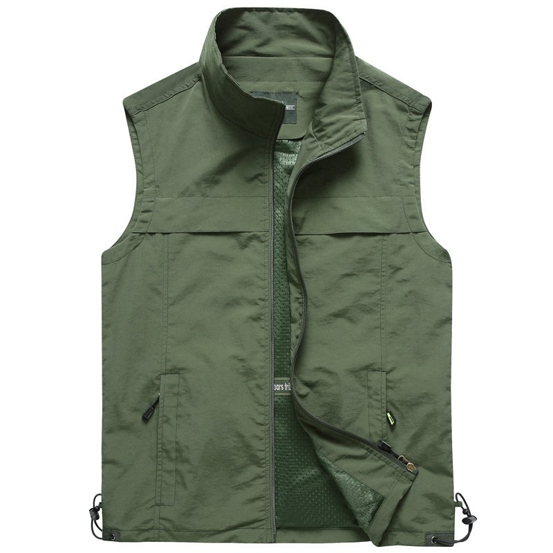 Wholesale High Quality Cotton Utility Vests with Pockets Cargo Coat Plain Custom Men Waistcoat