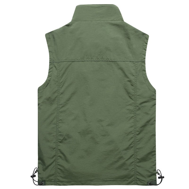 Wholesale High Quality Cotton Utility Vests with Pockets Cargo Coat Plain Custom Men Waistcoat