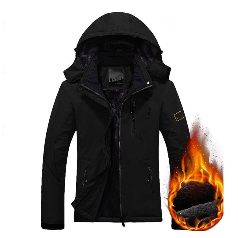 Winter Warm Windproof Windbreaker Mens Thick Big Tall Jacket Coat Outdoor Hooded Parka Plus Size Men's Jacket