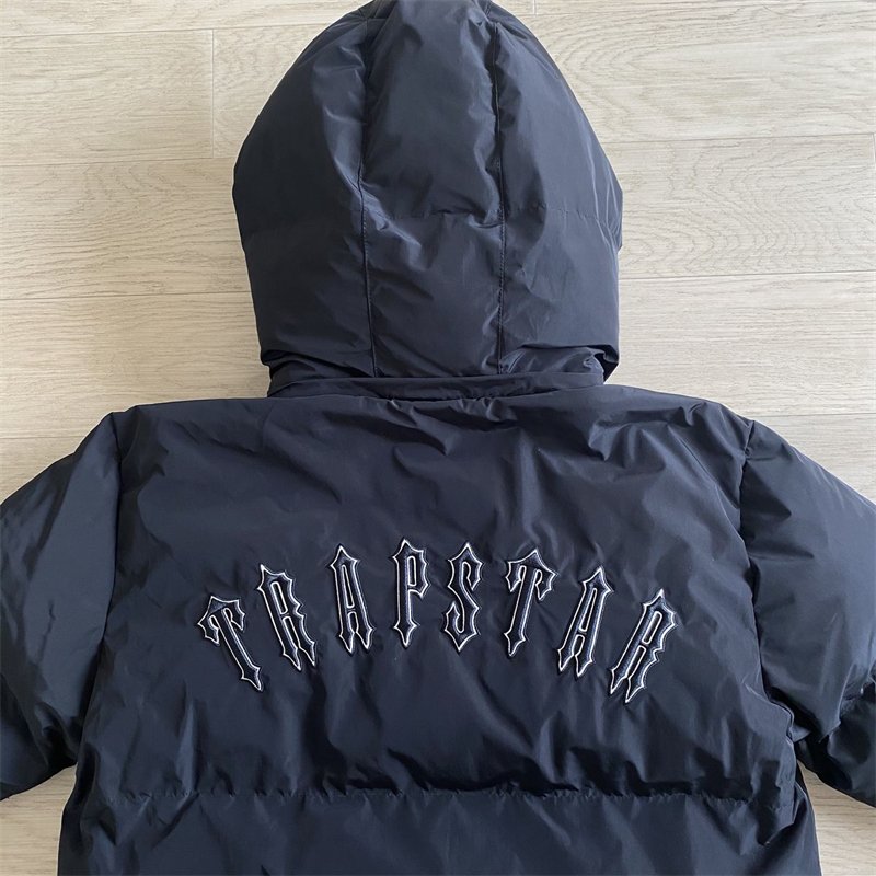 2022 Winter Men's Trapstar Jacket Puffer Oversized Lrongate Top Quality Embroidered Women's Coat Super Long Super Thick Warmth