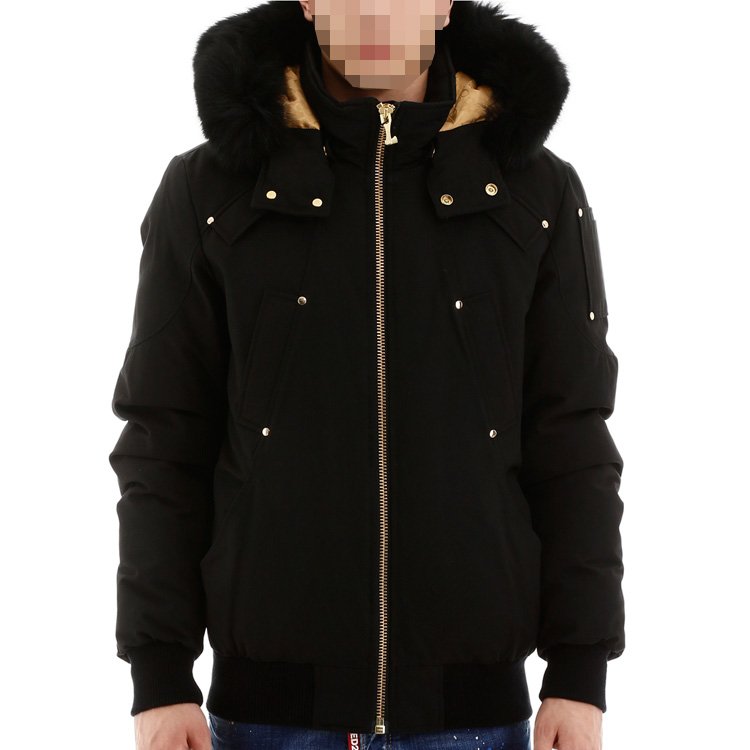 Palm Moose Men's High Quality Winter Down Coat Hooded Down Jacket Male Canada Fox Fur-Trim Bomber Jacket