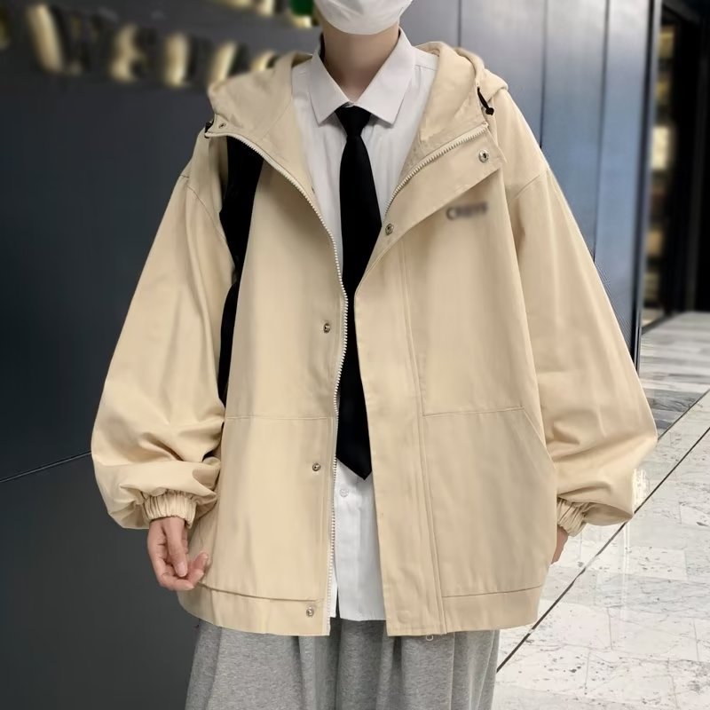 Wholesale Custom Spring Autumn New Chic Men Clothes Loose High Street Oversized Hooded Men's Jackets