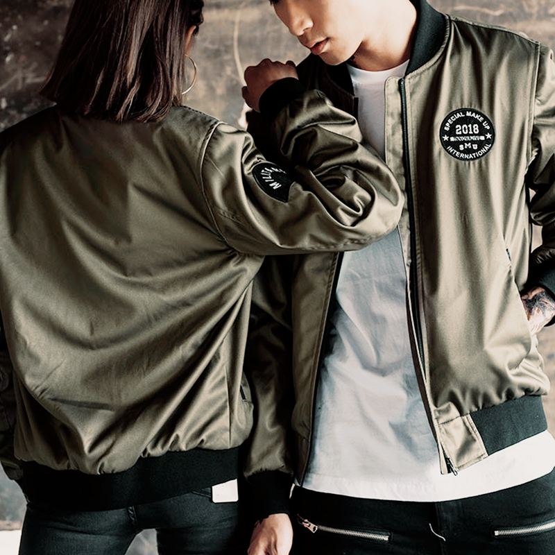 OEM Custom Logo Men's Bomber Varsity Jacket 100%polyester Light Weight Waterproof Private Label Windbreaker Flight Jacket