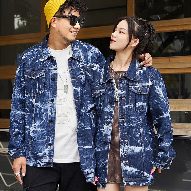 Soft Men's Jackets Unisex Streetwear Custom Printed Men's Jeans Embroidered Distressed Clothing Men's Denim Jackets