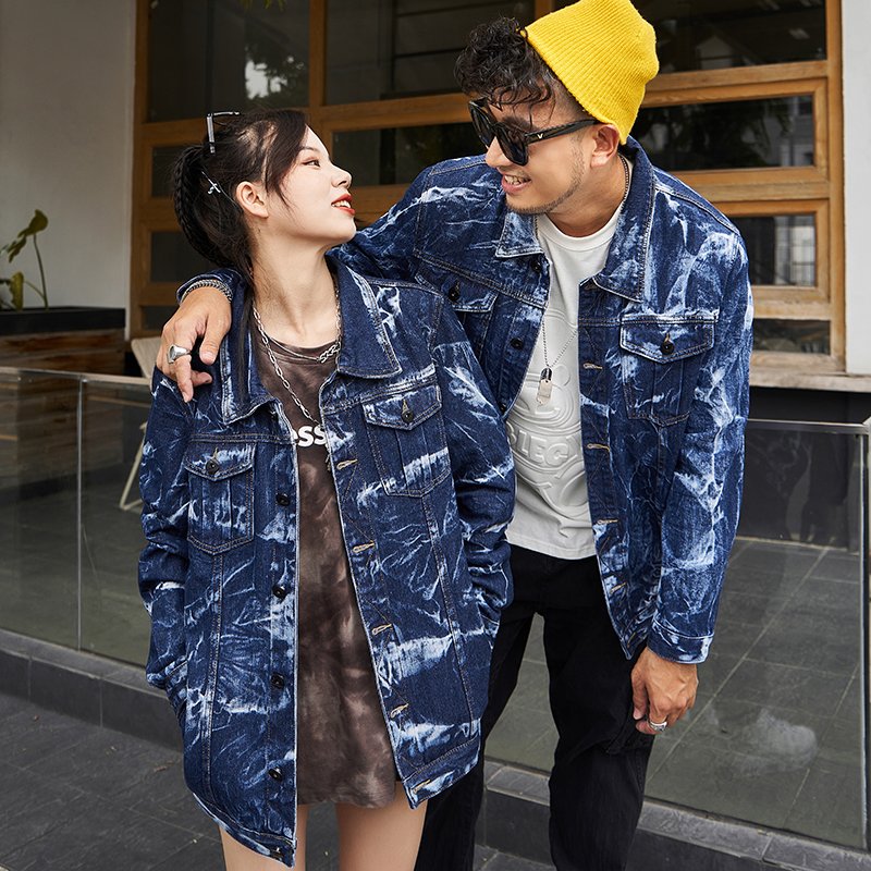 Soft Men's Jackets Unisex Streetwear Custom Printed Men's Jeans Embroidered Distressed Clothing Men's Denim Jackets