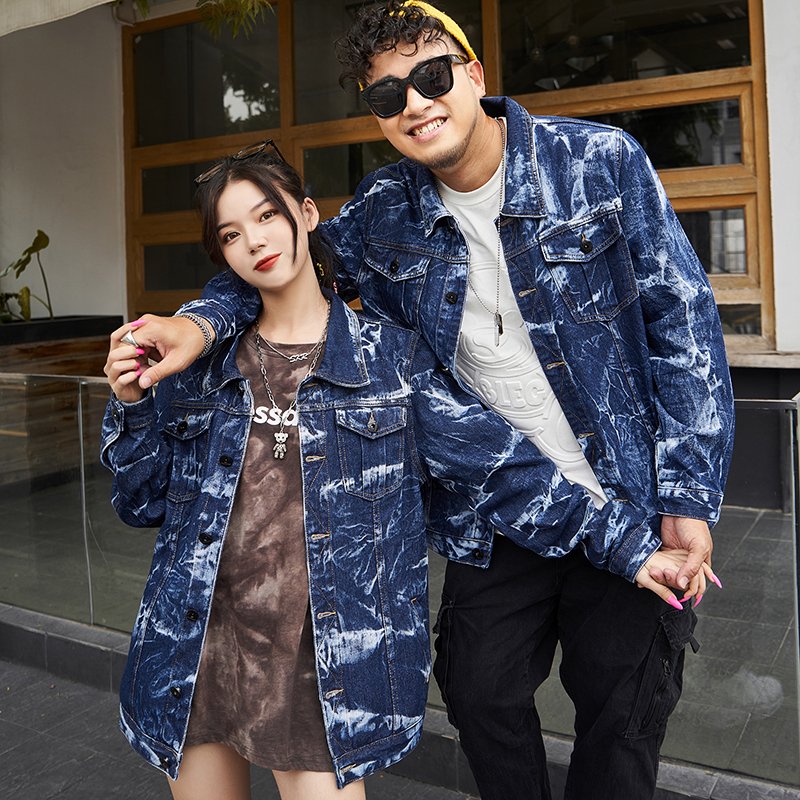 Soft Men's Jackets Unisex Streetwear Custom Printed Men's Jeans Embroidered Distressed Clothing Men's Denim Jackets