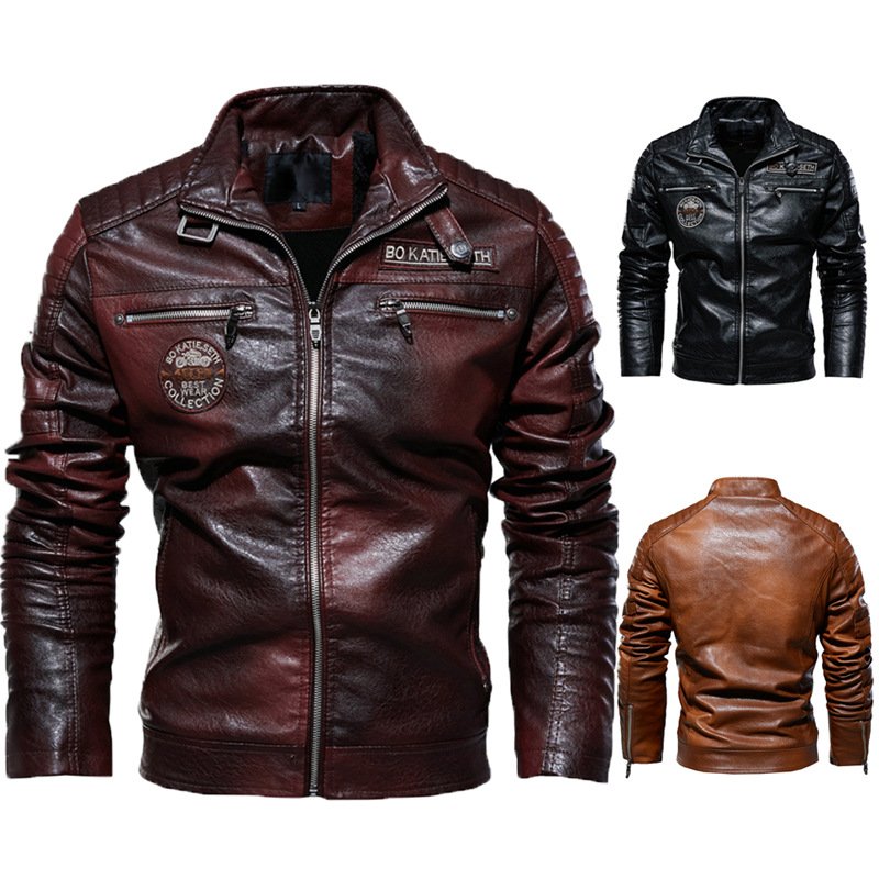 High Quality winter windbreaker Men's Jacket padding cotton Leather jacket for man