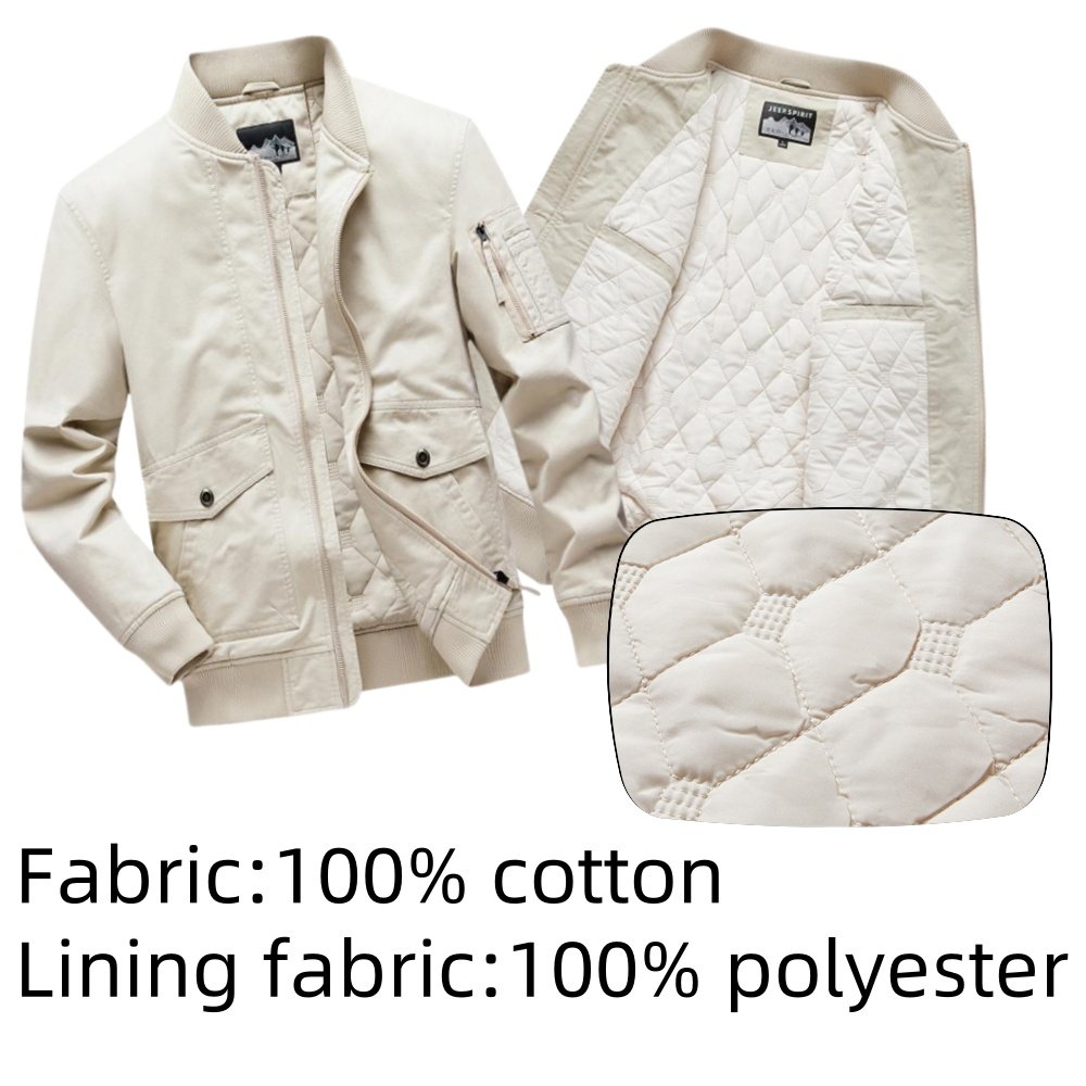LAYENNE Autumn Winter Men's Jackets Multi-Pocket Cotton Windbreaker Overcoat onion quilted lining Stand-Up Collar Slim Coat