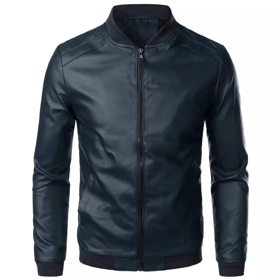 2023 Hot Sell Custom plus size men's jackets new Fashion mens Black Leather Jacket wholesale best selling design jackets