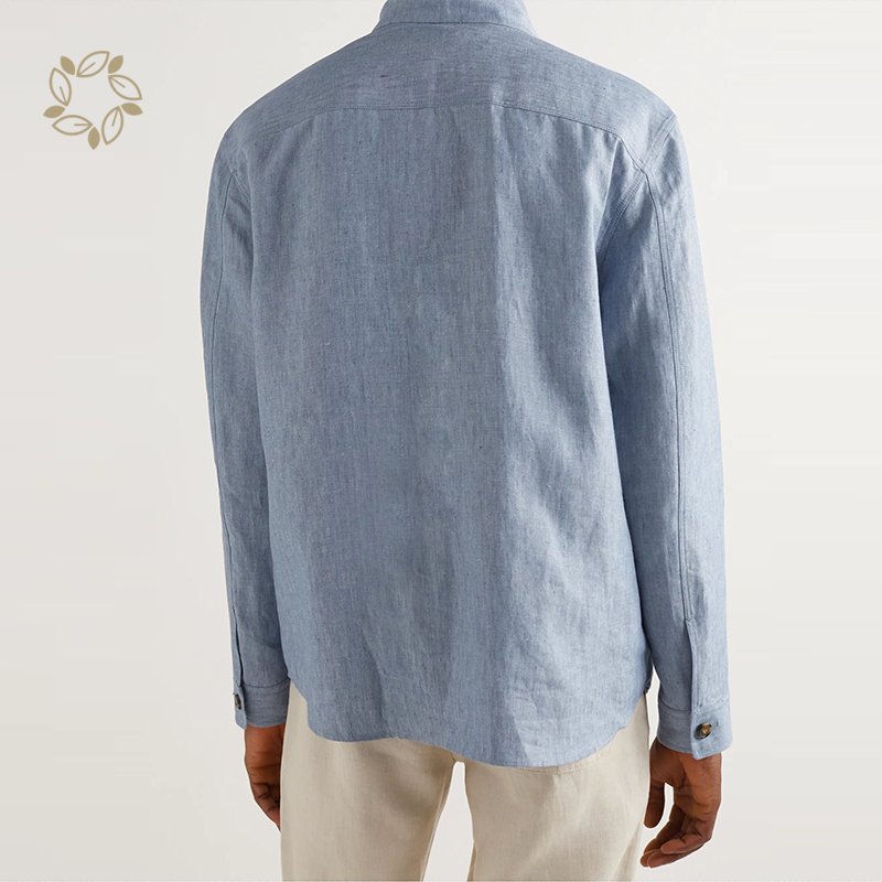 100% Linen jacket for men eco friendly mens linen jacket long sleeve sustainable men canvas jacket