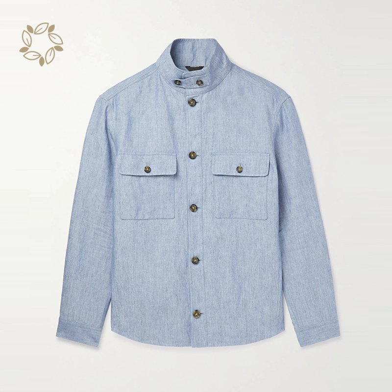 100% Linen jacket for men eco friendly mens linen jacket long sleeve sustainable men canvas jacket
