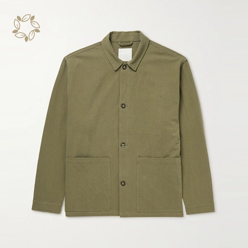 100% Linen jacket for men eco friendly mens linen jacket long sleeve sustainable men canvas jacket