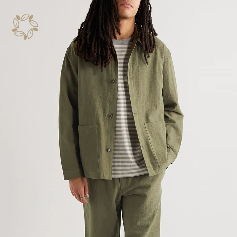 100% Linen jacket for men eco friendly mens linen jacket long sleeve sustainable men canvas jacket