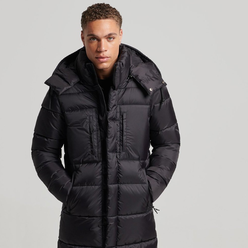 2024 Winter Pakistan Casual Custom Logo Design Fashion Stylish Long Puffer Cotton Custom Men's Jacket