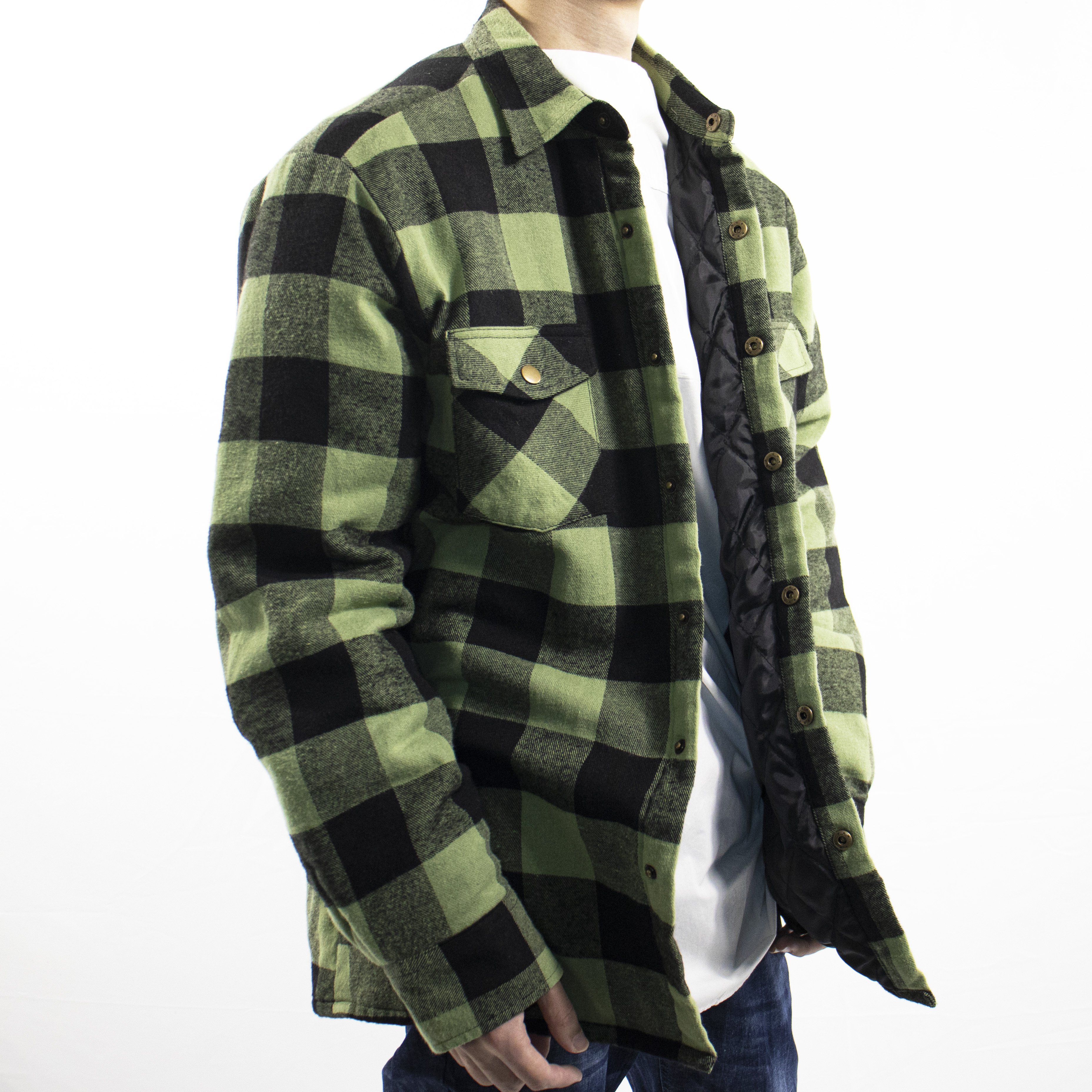 Vintage High Quality Men's Sherpa Flannel Shirt Jacket Big Size Plaid Heavy Lined Flannel Shirt Jacket For Men