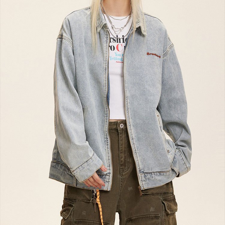 OEM&ODM Winter Vintage Coat Blue Oversize Washed Jacket Denim Jean Casual Jacket For Men