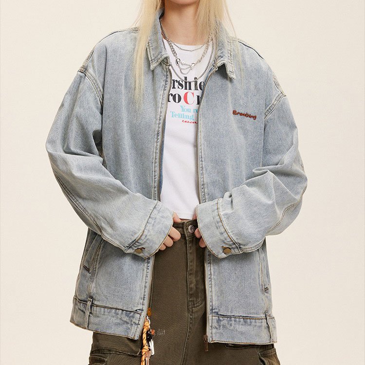 OEM&ODM Winter Vintage Coat Blue Oversize Washed Jacket Denim Jean Casual Jacket For Men