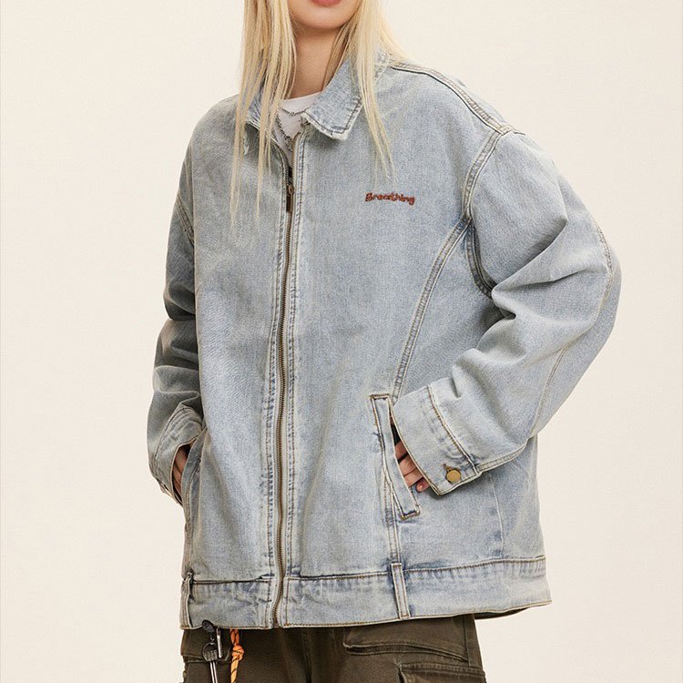 OEM&ODM Winter Vintage Coat Blue Oversize Washed Jacket Denim Jean Casual Jacket For Men