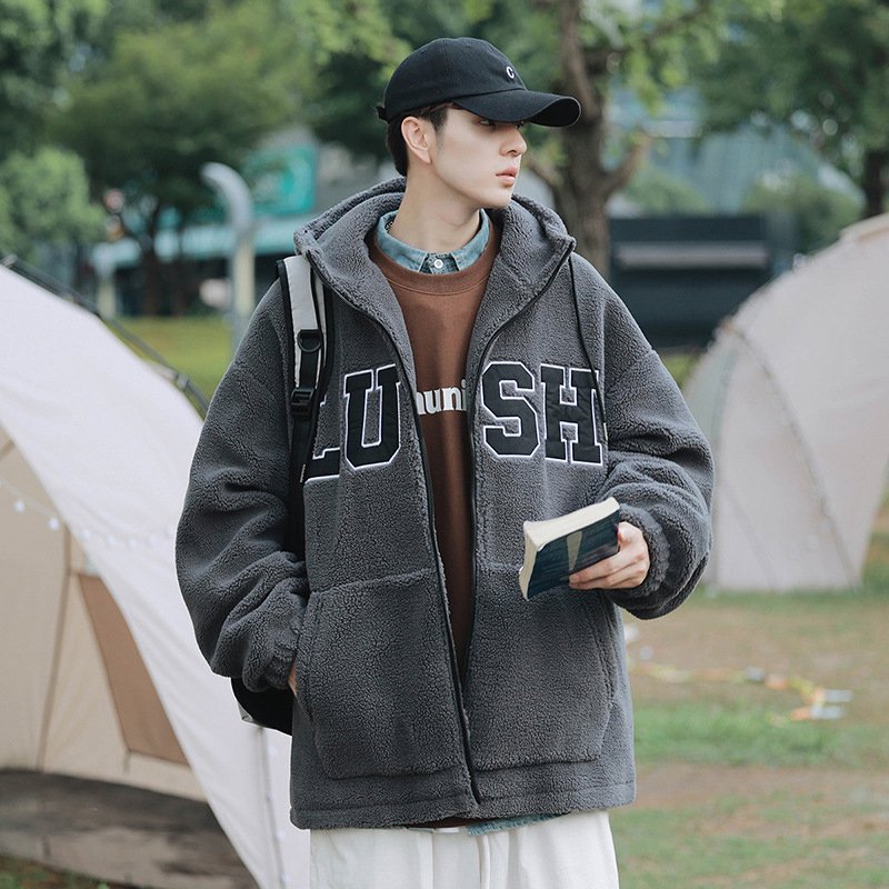 J162 High Quality Custom Outdoor Warm Zip Up Fleece Coats Vintage Pullover Jacket Men's Coat