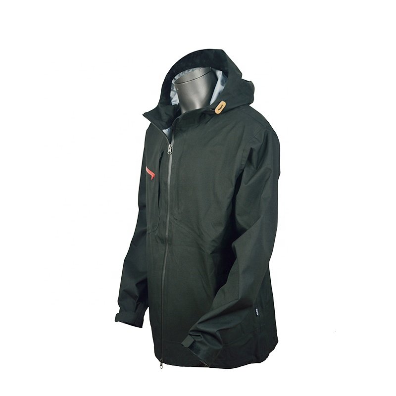 Mens Lightweight Waterproof Jacket Black Nylon Jacket for Outdoor Fishing Hiking Camping