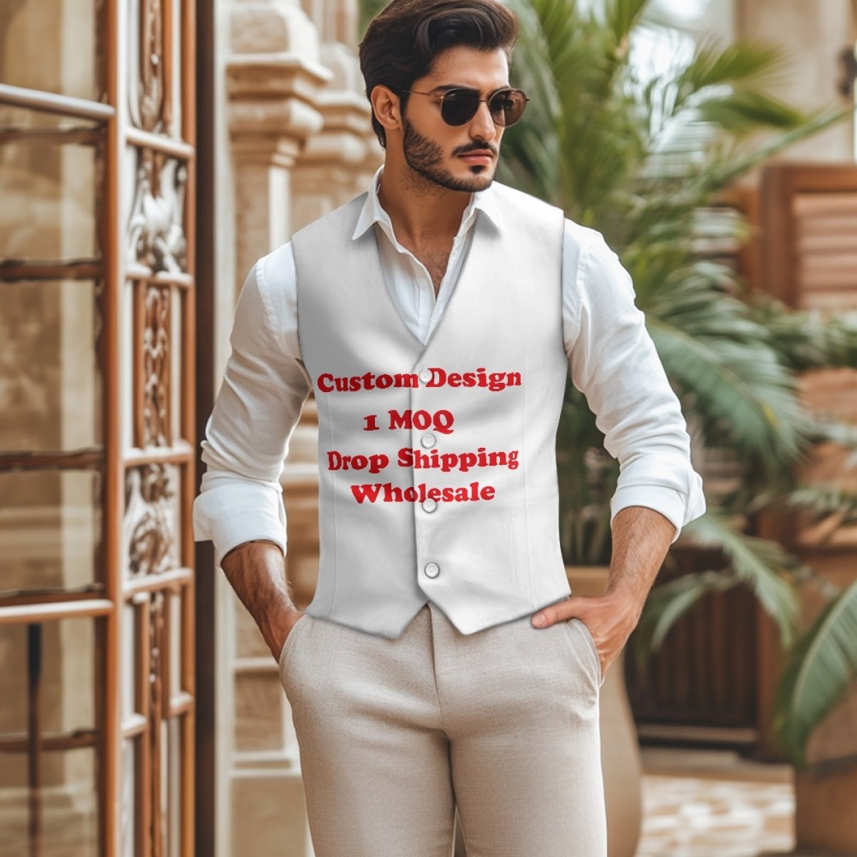 Hot Sale Wholesale Low Price Low Moq Custom Slim Fit Exquisite Business Men's Suit Vest Jacket Print On Demand Men's Jackets