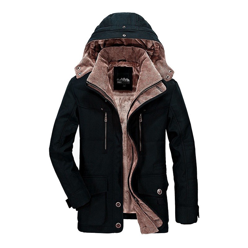 Windbreaker Thick Parka Coats Winter Warm Jacket Outdoor Super Heavy Hooded Outwear Plus Size Men's Jacket