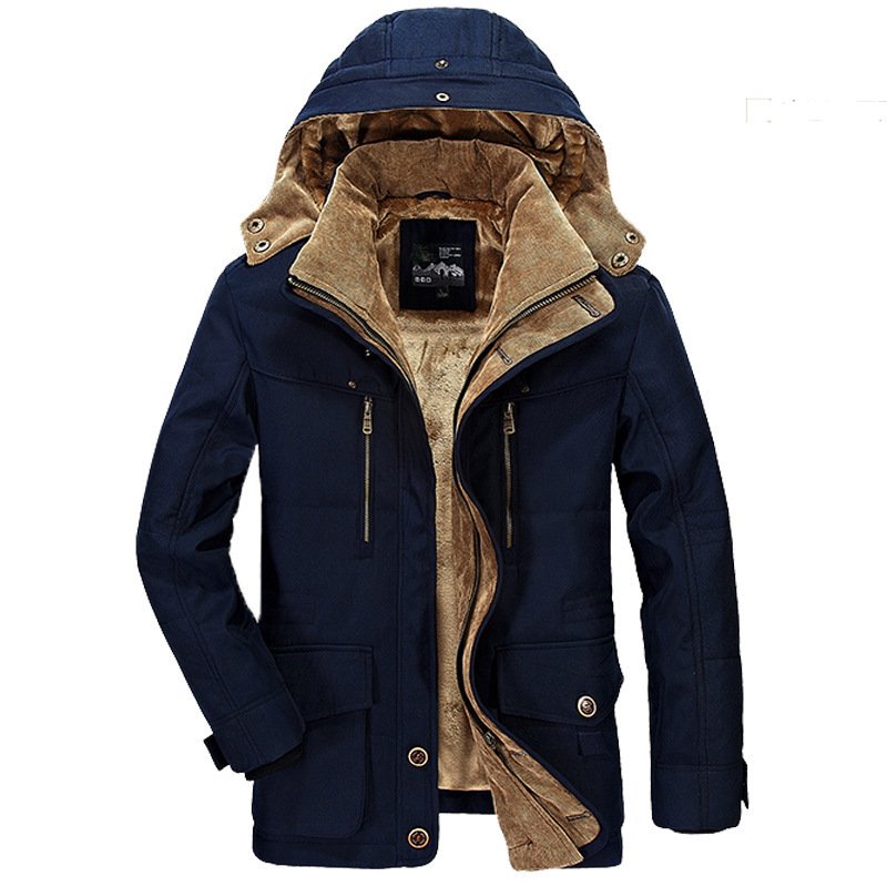 Windbreaker Thick Parka Coats Winter Warm Jacket Outdoor Super Heavy Hooded Outwear Plus Size Men's Jacket