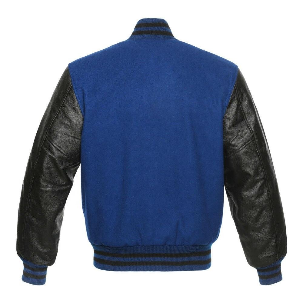 Custom chenille embroidery leather sleeve baseball letterman varsity jacket for men varsity jacket leather sleeves