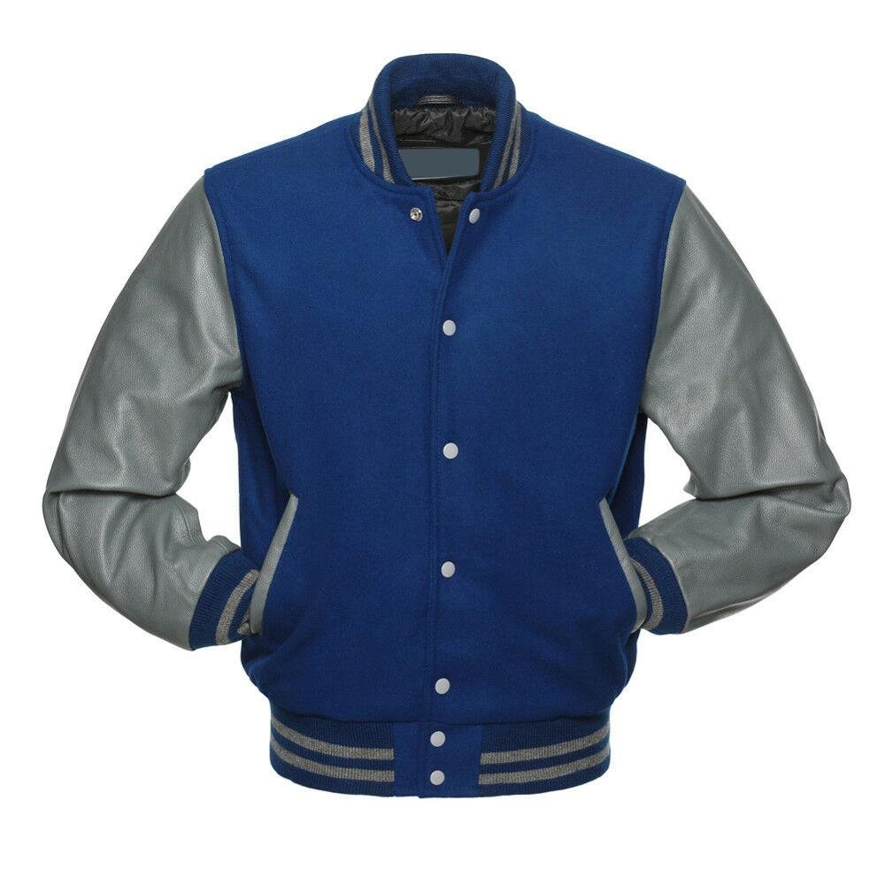 Custom chenille embroidery leather sleeve baseball letterman varsity jacket for men varsity jacket leather sleeves