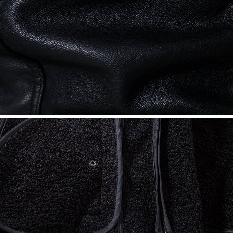 Custom Wool Collar Windbreaker Add Plush Thickened Lapel Leather Jacket Men Winter Handsome Warm Cotton-Padded Men's Jackets
