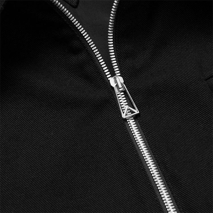 wholesale high quality custom embroidered cotton jacket zipper Black fashion Spring and Autumn series men's jacket