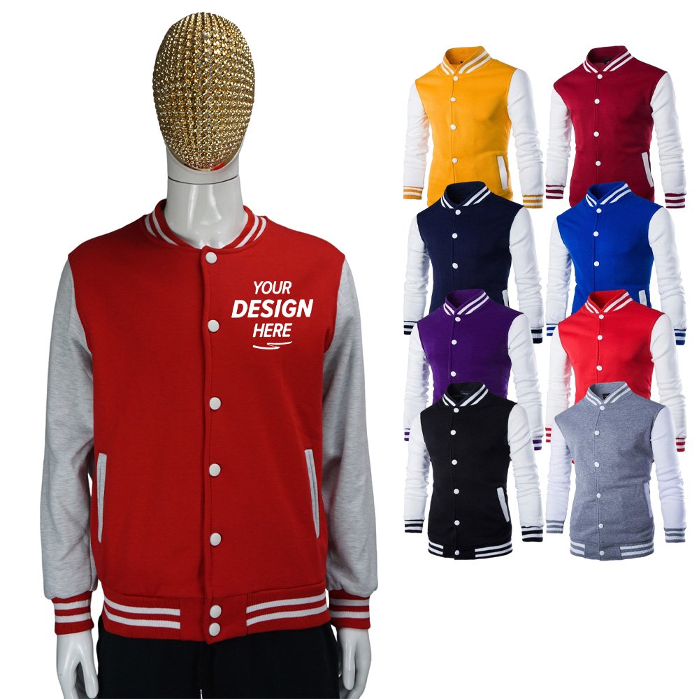 HGJ2001 Wholesale blank men letterman jackets custom sublimation bomber college university baseball varsity jacket for men 2022