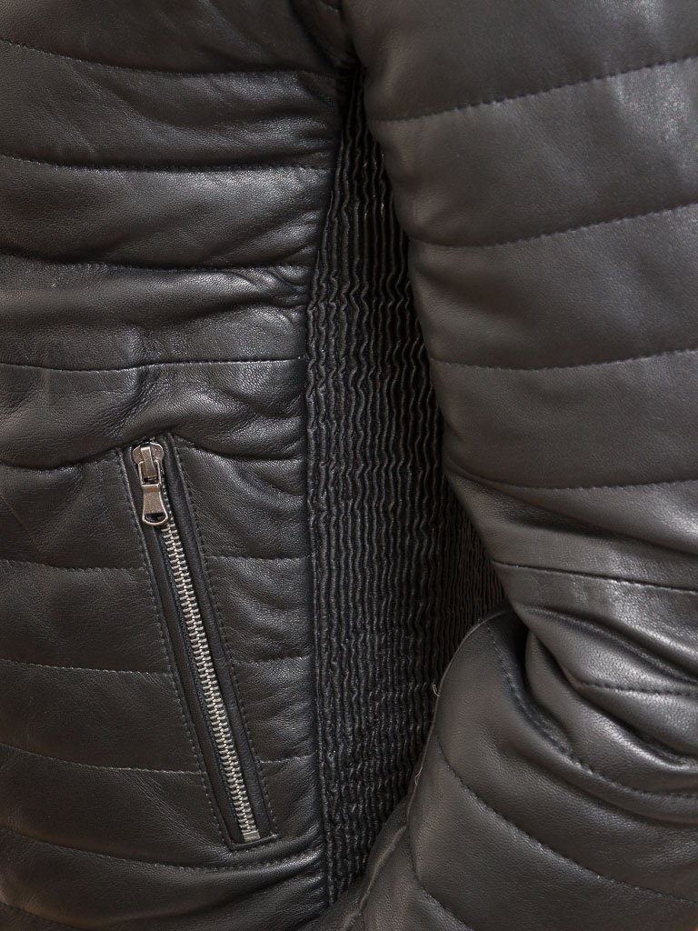 Motorcycle Fashion Embroidery Leather Jacket Black Men's Leather Jacket Customized puffer style fashion leather jacket