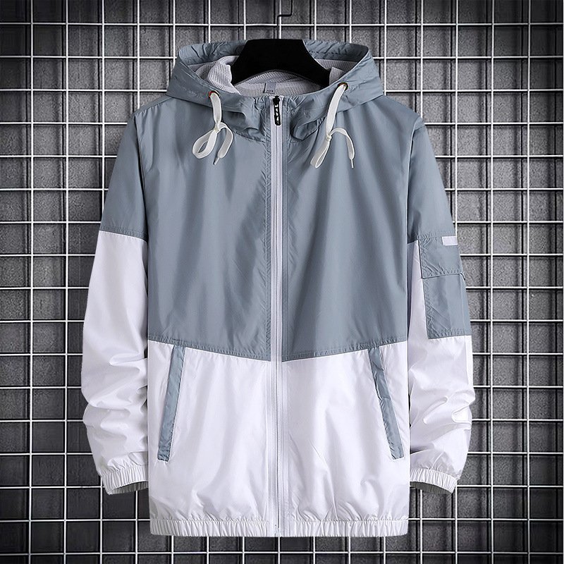 Men'S Custom Full Zip Up Trench Jacket Training Light Weight Waterproof Sport Trench Jacket