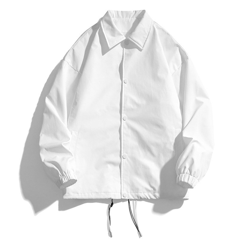 Custom Logo Vintage Man's Shirt Collar Plain Heavy Cargo Pockets Track Jacket Mens Designer Work Windbreak Nylon Coaches Jacket
