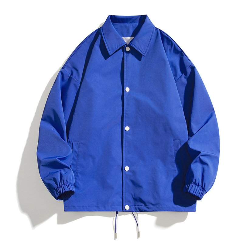 Custom Logo Vintage Man's Shirt Collar Plain Heavy Cargo Pockets Track Jacket Mens Designer Work Windbreak Nylon Coaches Jacket