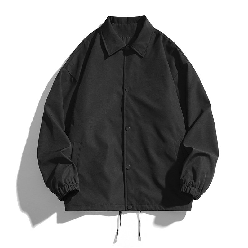Custom Logo Vintage Man's Shirt Collar Plain Heavy Cargo Pockets Track Jacket Mens Designer Work Windbreak Nylon Coaches Jacket