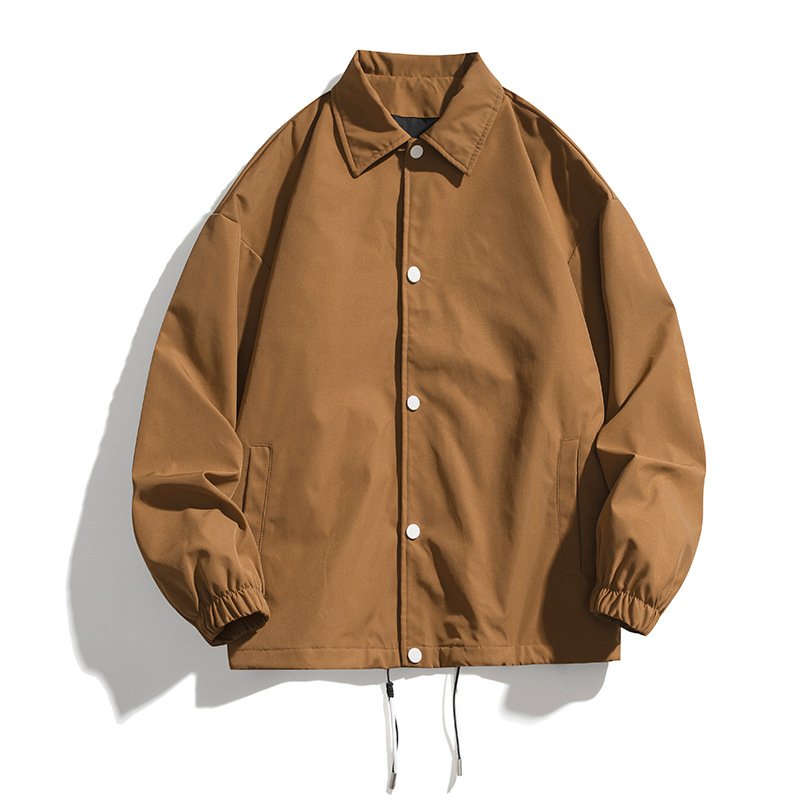 Custom Logo Vintage Man's Shirt Collar Plain Heavy Cargo Pockets Track Jacket Mens Designer Work Windbreak Nylon Coaches Jacket