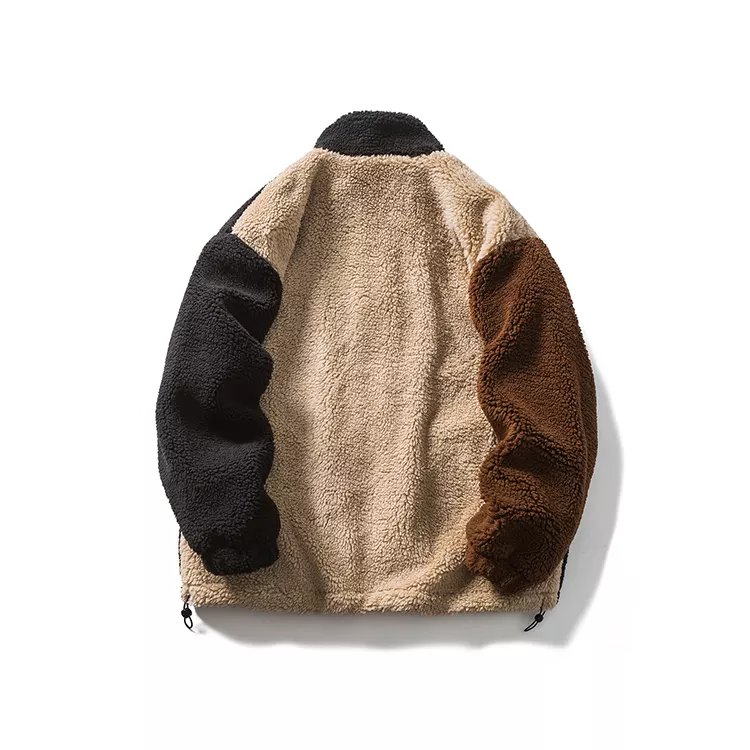 Custom High Quality Casual Men's jacket Stand Collar Thick Warm Zipped Winter Coats Men Fleece Jacket
