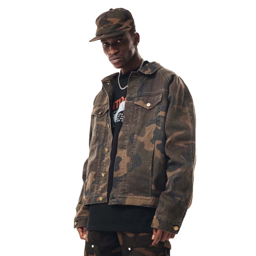 Fashionable denim plus size men's jackets stand collar mens varsity jackets camouflage button mens suit jackets